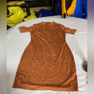 Popular Basics Rust-Orange Short Sleeve Midi Dress